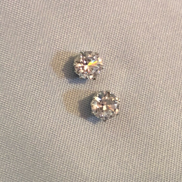3/$10 (1/4”) Crystal Stud Earrings w/ Satin Bag - Picture 2 of 7